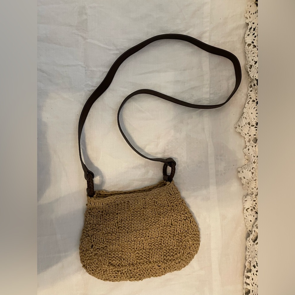 The Sak straw crossbody purse